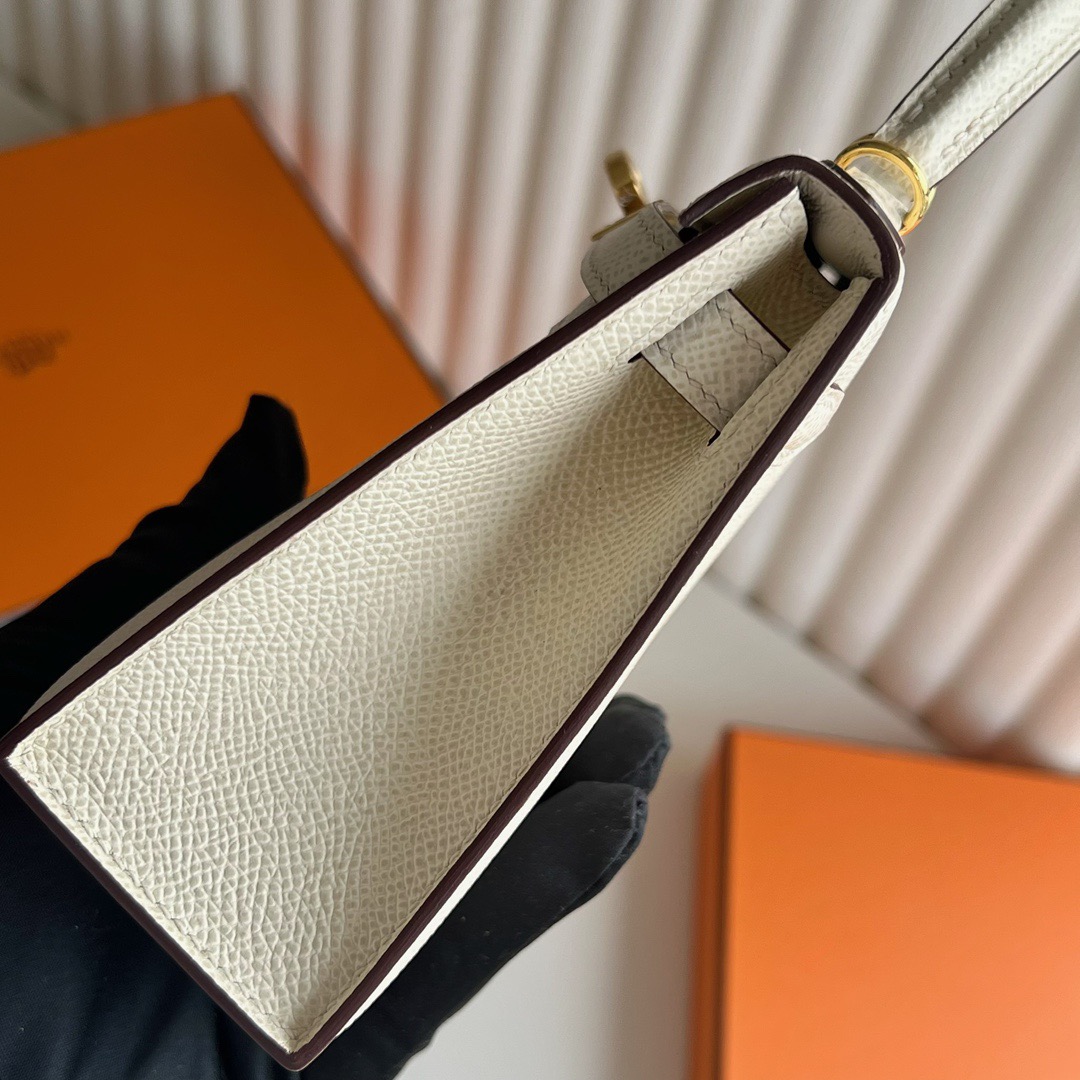 愛馬仕迷你2代凱莉包多少錢 Hermes Kelly Mini Sellier Epsom I2 Nata 奶油白 金色五金