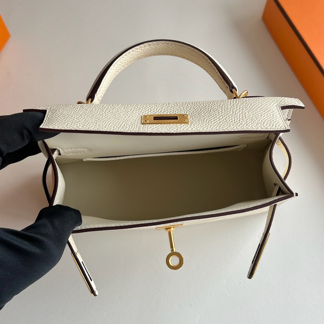 愛馬仕迷你2代凱莉包多少錢 Hermes Kelly Mini Sellier Epsom I2 Nata 奶油白 金色五金