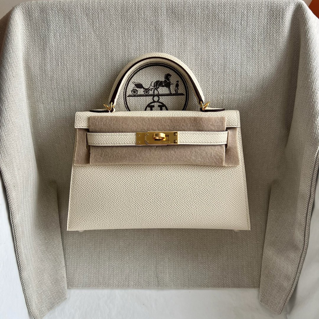 愛馬仕迷你2代凱莉包多少錢 Hermes Kelly Mini Sellier Epsom I2 Nata 奶油白 金色五金