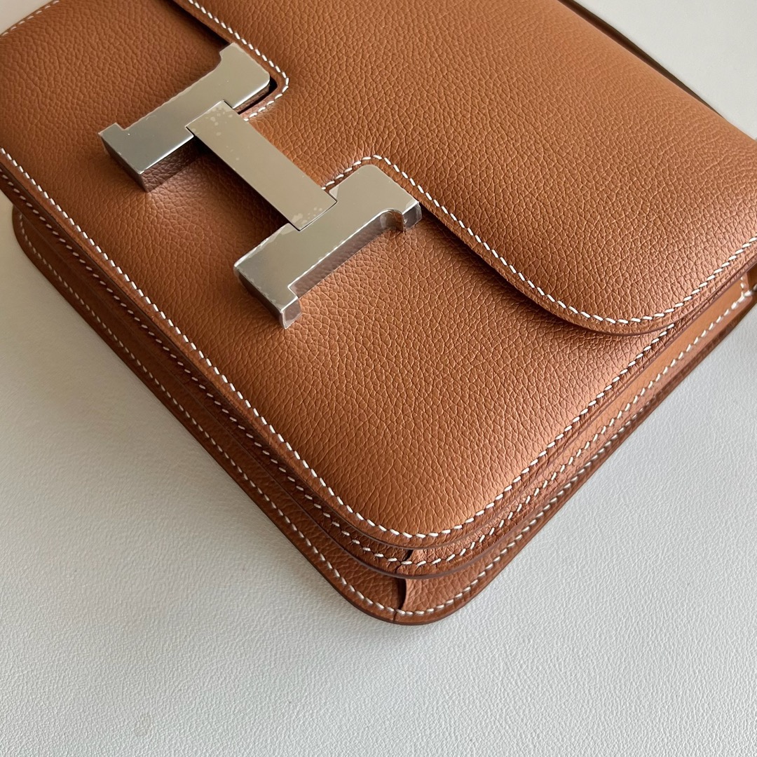 爱马仕康康包刻印年份 Hermes Constance 18 Epsom CK37 Gold 金棕色 银色五金