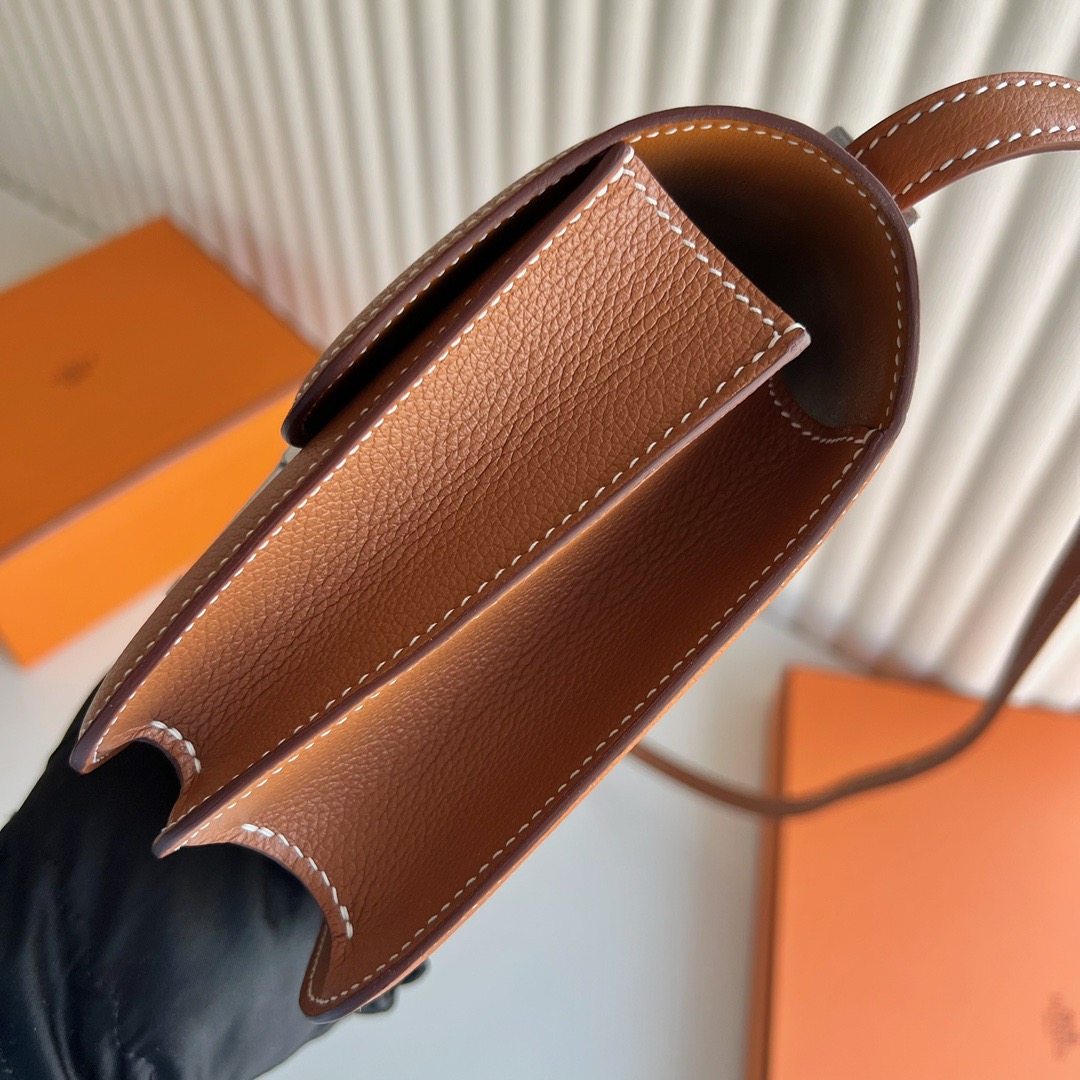 爱马仕康康包刻印年份 Hermes Constance 18 Epsom CK37 Gold 金棕色 银色五金