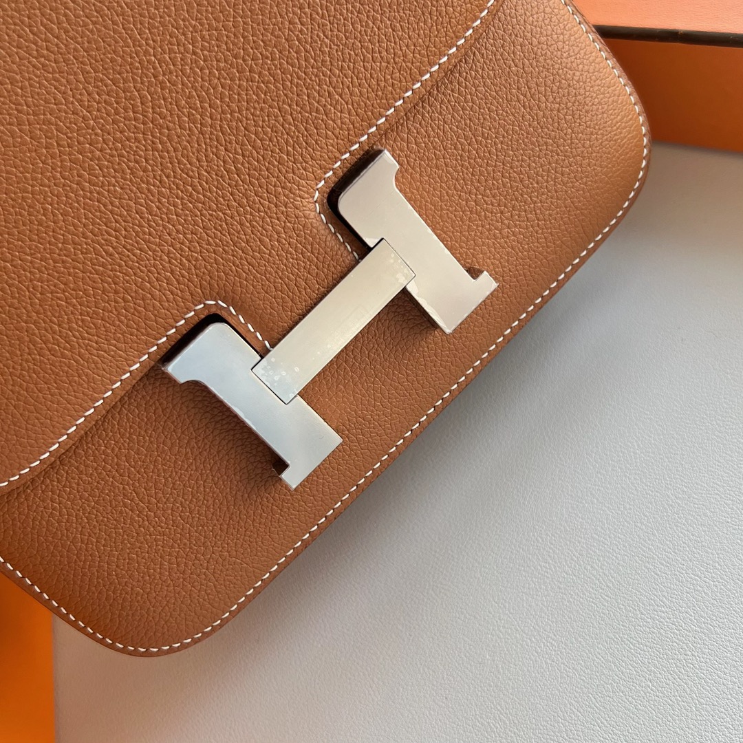 爱马仕康康包刻印年份 Hermes Constance 18 Epsom CK37 Gold 金棕色 银色五金