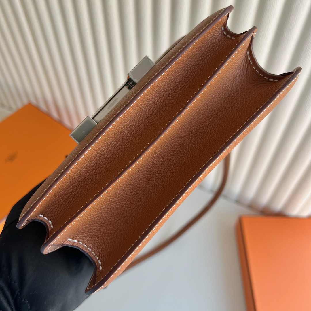 爱马仕康康包刻印年份 Hermes Constance 18 Epsom CK37 Gold 金棕色 银色五金