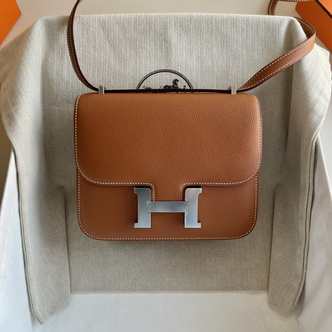 爱马仕康康包刻印年份 Hermes Constance 18 Epsom CK37 Gold 金棕色 银色五金