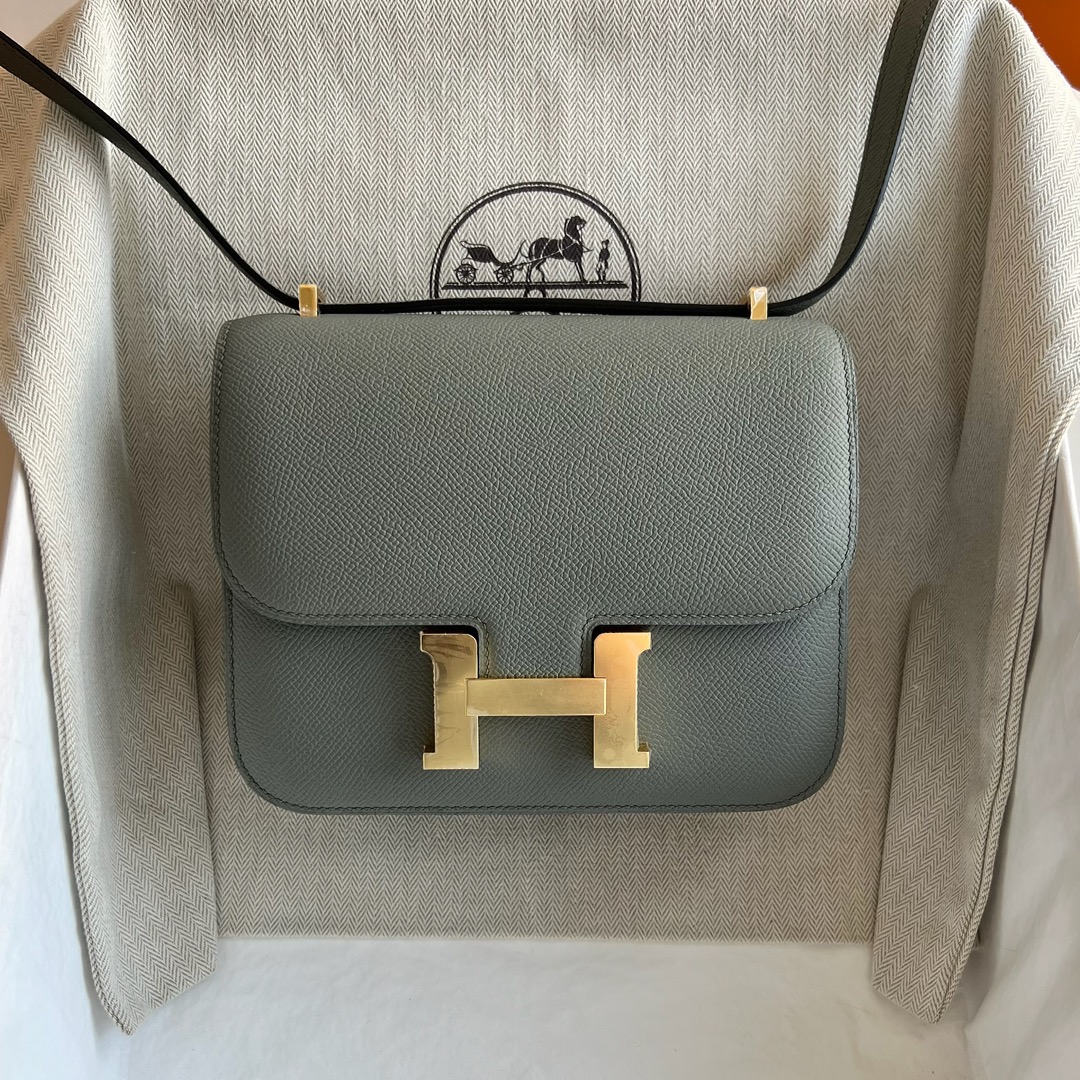 愛馬仕康康包網站售價 Hermes Constance 18 Epsom 0L Gris Meyer 積雨雲灰金色五金