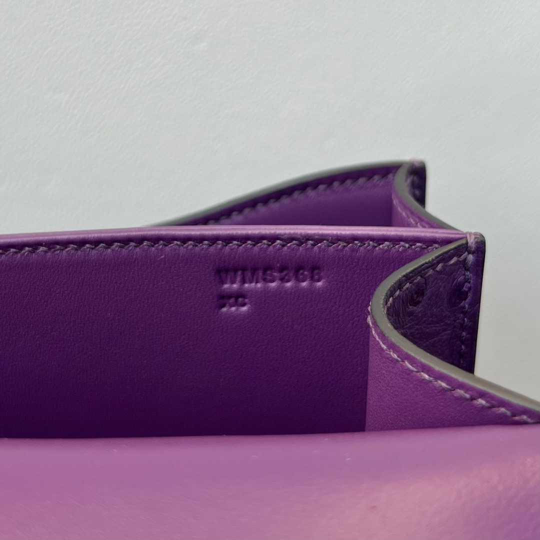 愛馬仕康康包價格 Hermes Constance 18 Ostrich 原廠南非Klein Karoo鴕鳥皮 Violet紫羅蘭