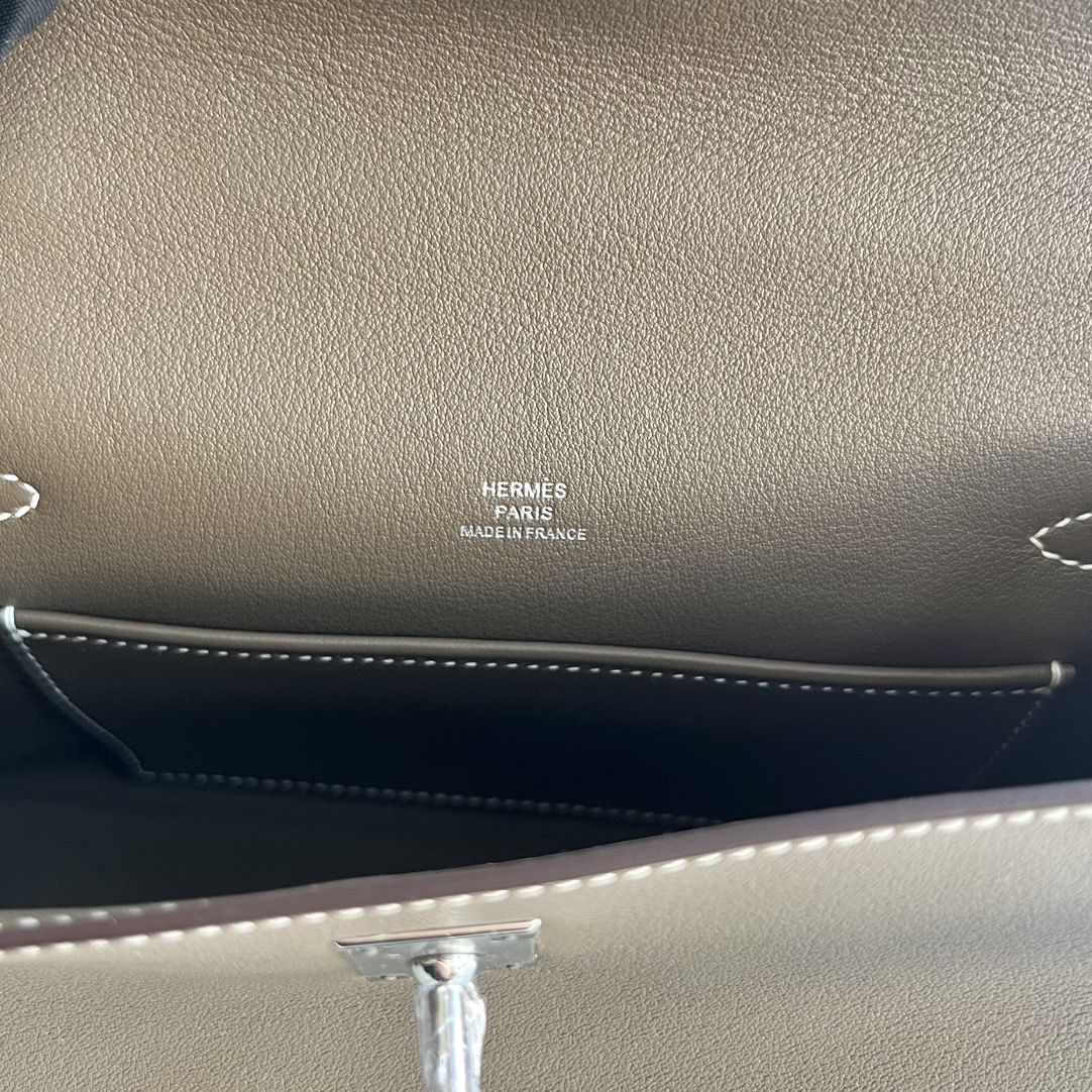 愛馬仕迷你凱莉包價格 Hermes Kelly Pochette Swift CK18 Etoupe 大象灰銀色五金