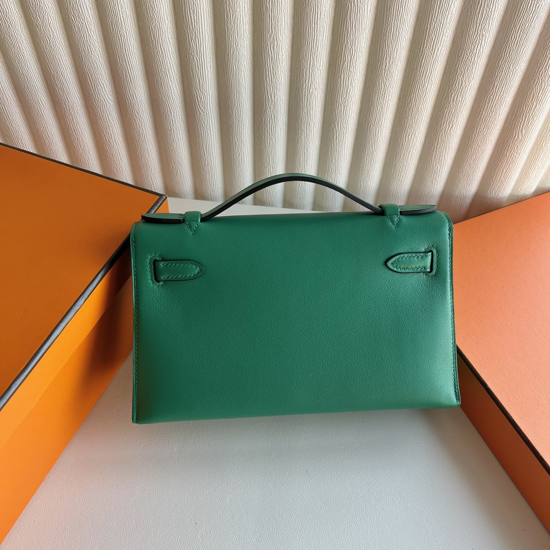 愛馬仕凱莉包一代迷你 Hermes Kelly Pochette Swift U4 Vert Vertigo 絲絨綠銀色五金-Qatar Kuwait Hermes Birkin Kelly Lindy bag 愛馬仕凱莉包一代迷你 Hermes Kelly Pochette Swift U4 Vert Vertigo 絲絨綠銀色五金