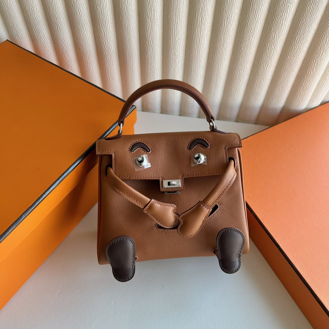 愛馬仕包包刻印在哪裡找 Hermes Kelly doll Swift CK37 Gold金棕色/咖啡色銀色五金
