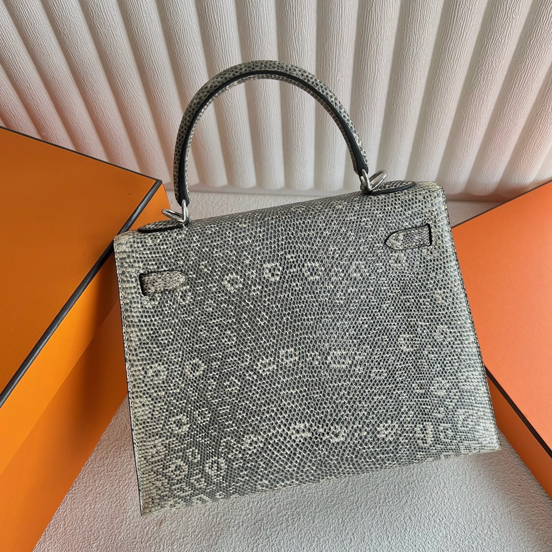 愛馬仕蜥蜴皮凱莉25專櫃價格 Hermes Kelly 25 Lizard原廠蜥蜴皮1B Ombre自然色
