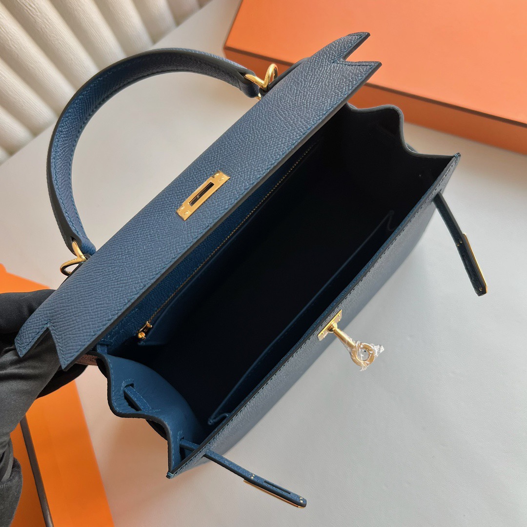 愛馬仕凱莉包官方價格 Hermes Kelly 25 Epsom S4 Deep Blue 深邃藍金色五金-Qatar Kuwait Hermes Birkin Kelly Lindy bag 愛馬仕凱莉包官方價格 Hermes Kelly 25 Epsom S4 Deep Blue 深邃藍金色五金