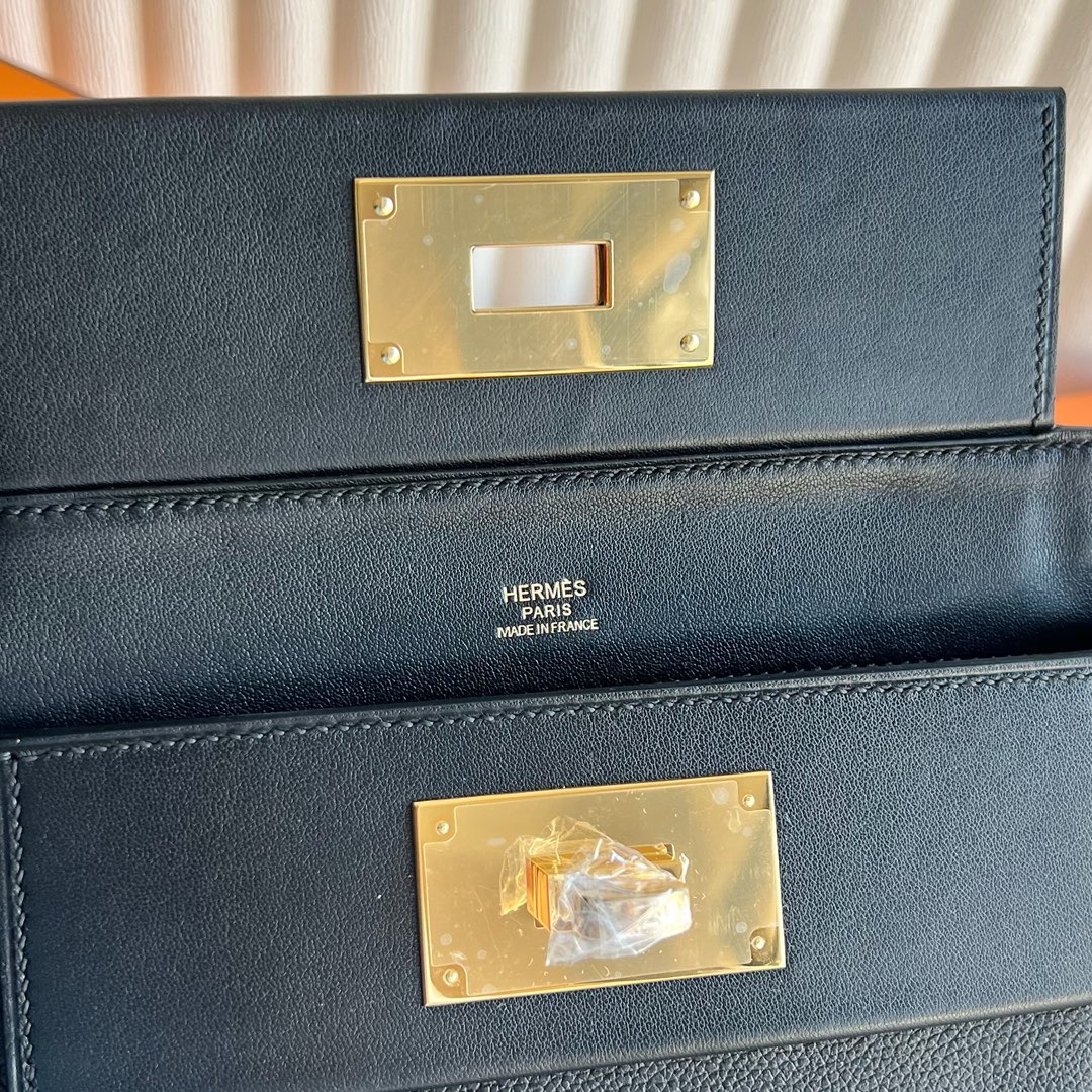 愛馬仕2424包包刻印怎麼看 Hermes Mini 2424 Evercolor/Swift 黑色金色五金