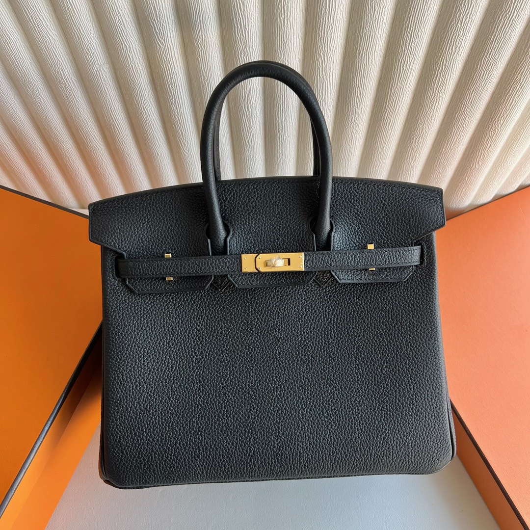 愛馬仕鉑金包配貨要配多少 Hermes Birkin 25 Togo CC89 Noir 黑色金色五金