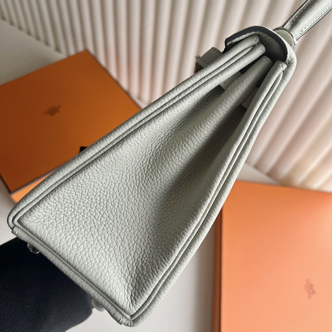 愛馬仕凱莉包尺寸大全 Hermes Kelly 25 Togo W0 Gris Neve冰晶灰銀色五金