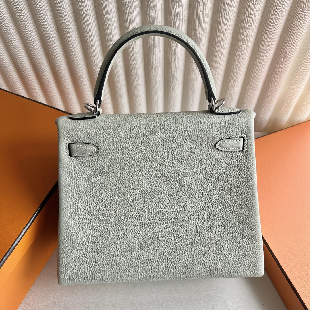 愛馬仕凱莉包尺寸大全 Hermes Kelly 25 Togo W0 Gris Neve冰晶灰銀色五金