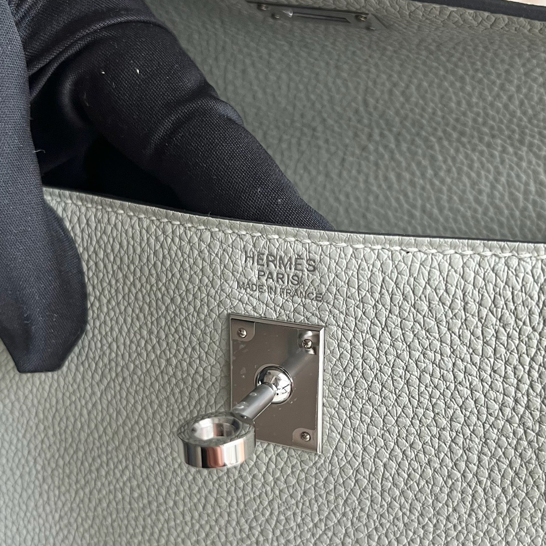 愛馬仕凱莉包尺寸大全 Hermes Kelly 25 Togo W0 Gris Neve冰晶灰銀色五金