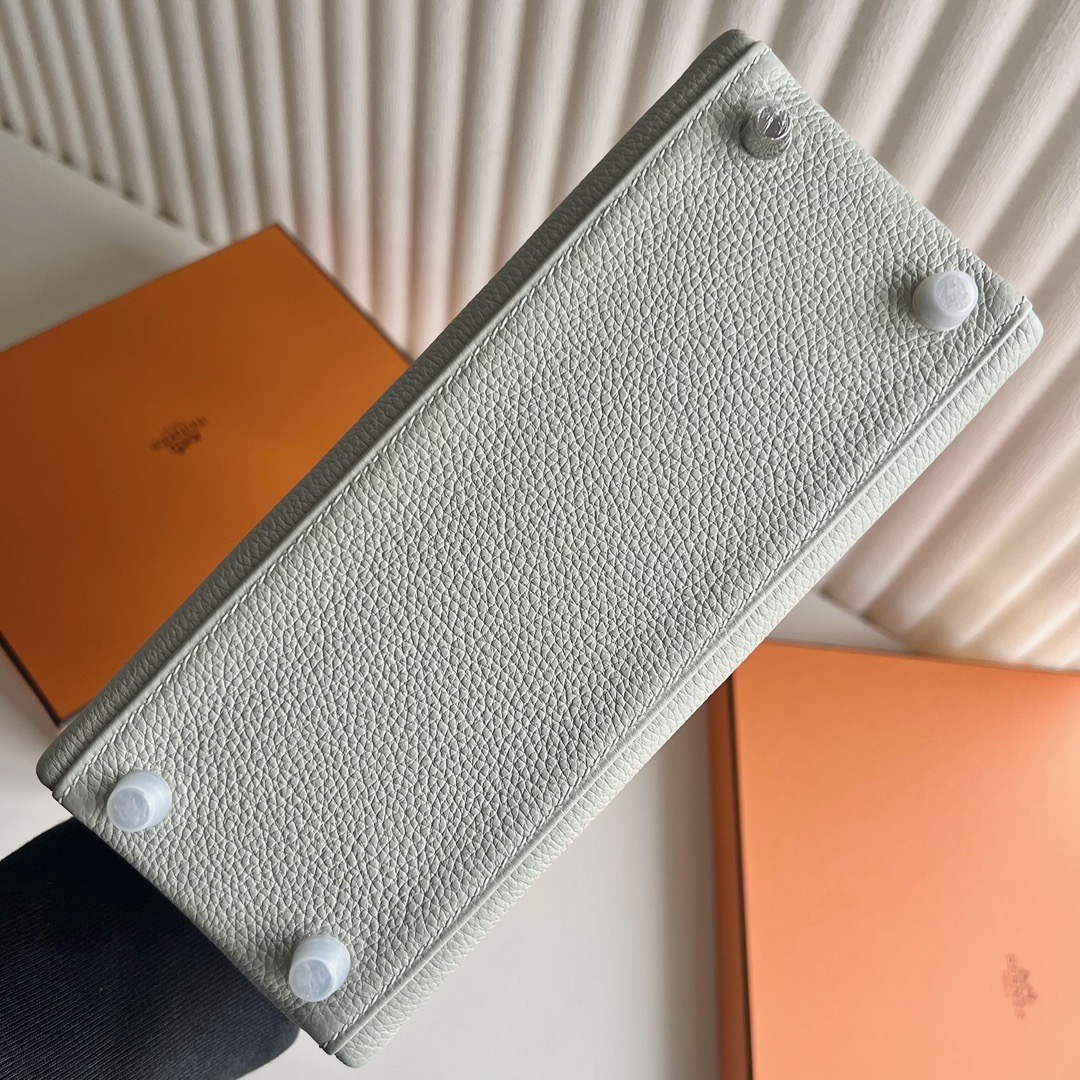 愛馬仕凱莉包尺寸大全 Hermes Kelly 25 Togo W0 Gris Neve冰晶灰銀色五金