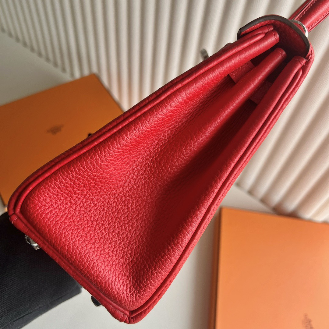愛馬仕凱莉包是什麼價格Hermes Kelly 25 Togo S3 Rouge De Coeur 心紅色銀色五金