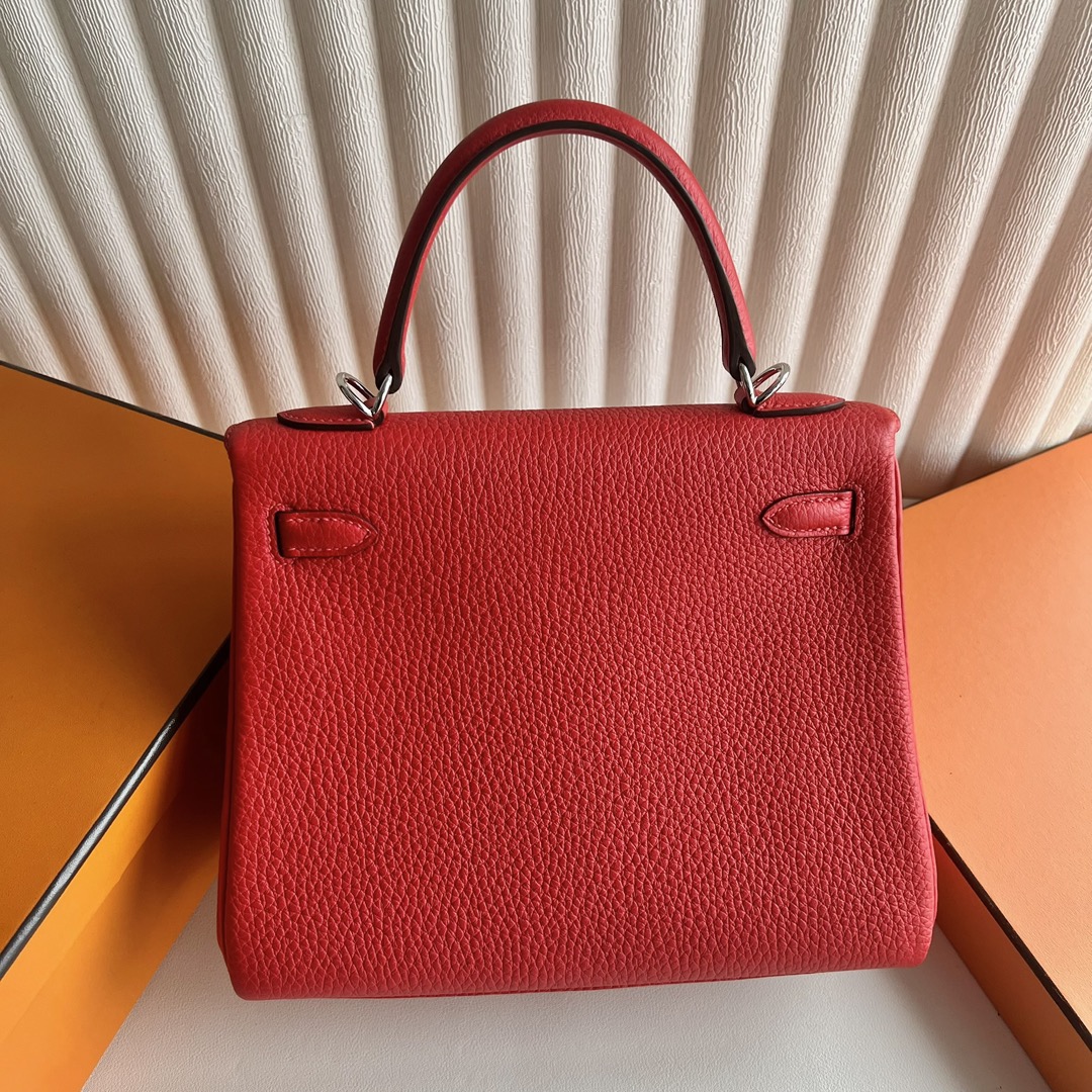 愛馬仕凱莉包是什麼價格Hermes Kelly 25 Togo S3 Rouge De Coeur 心紅色銀色五金