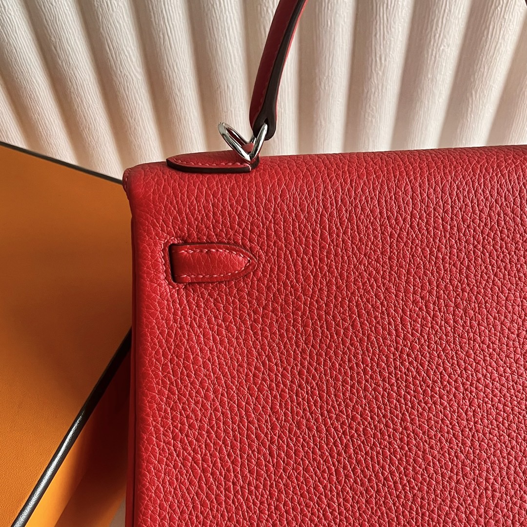 愛馬仕凱莉包是什麼價格Hermes Kelly 25 Togo S3 Rouge De Coeur 心紅色銀色五金