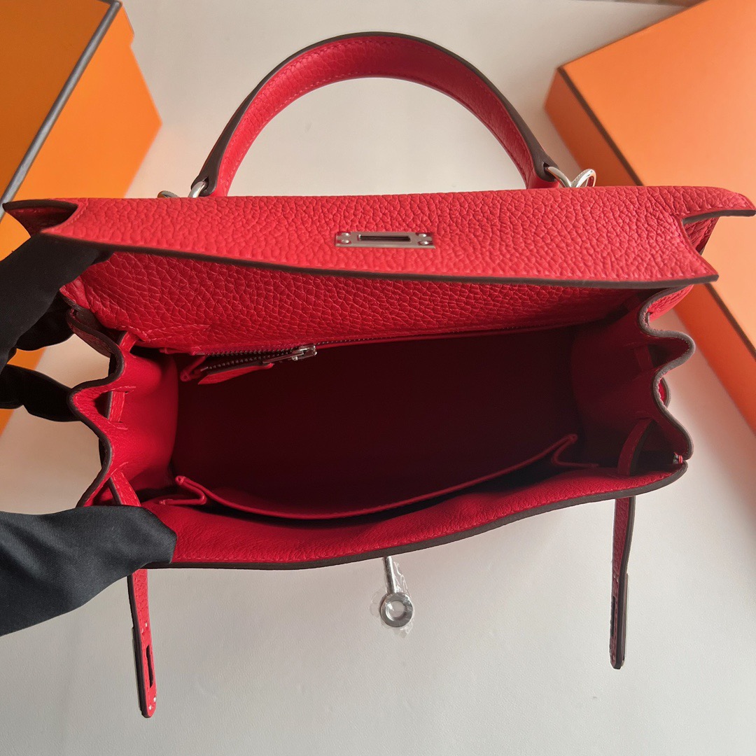 愛馬仕凱莉包是什麼價格Hermes Kelly 25 Togo S3 Rouge De Coeur 心紅色銀色五金