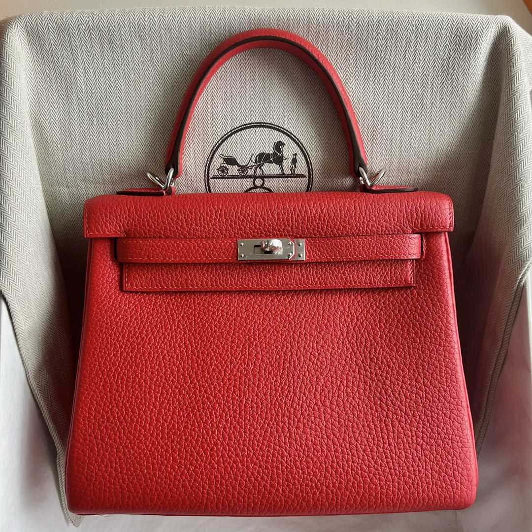 愛馬仕凱莉包是什麼價格Hermes Kelly 25 Togo S3 Rouge De Coeur 心紅色銀色五金