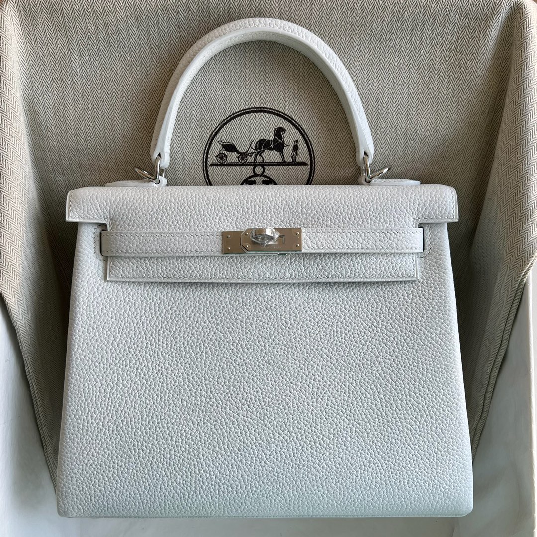 愛馬仕凱莉包包圖片及價格大全 Hermes Kelly 25 Togo Blanc純白色銀色五金