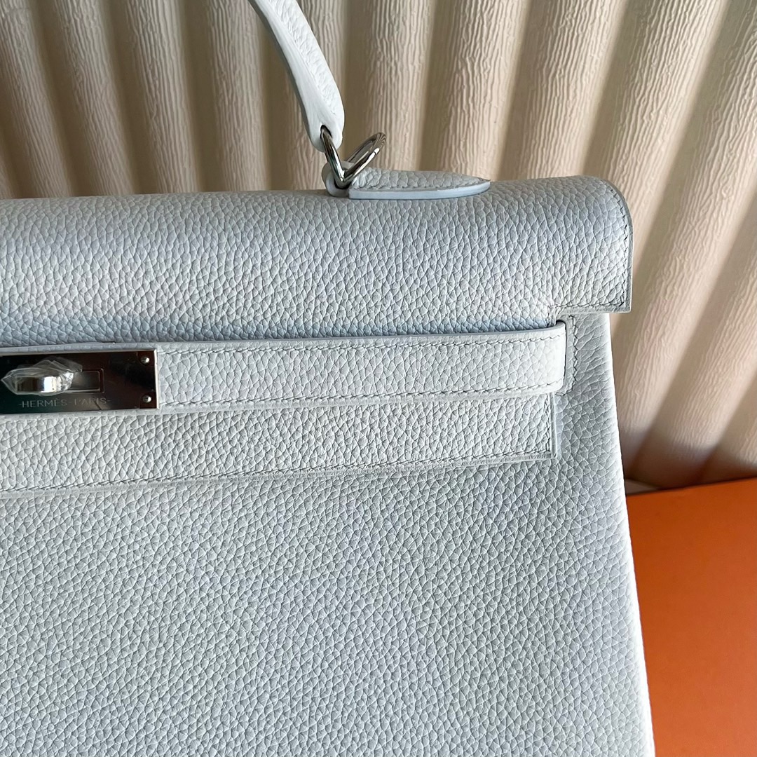 愛馬仕凱莉包圖片及價格大全 Hermes Kelly 35 Togo 01 Blanc 純白銀色五金