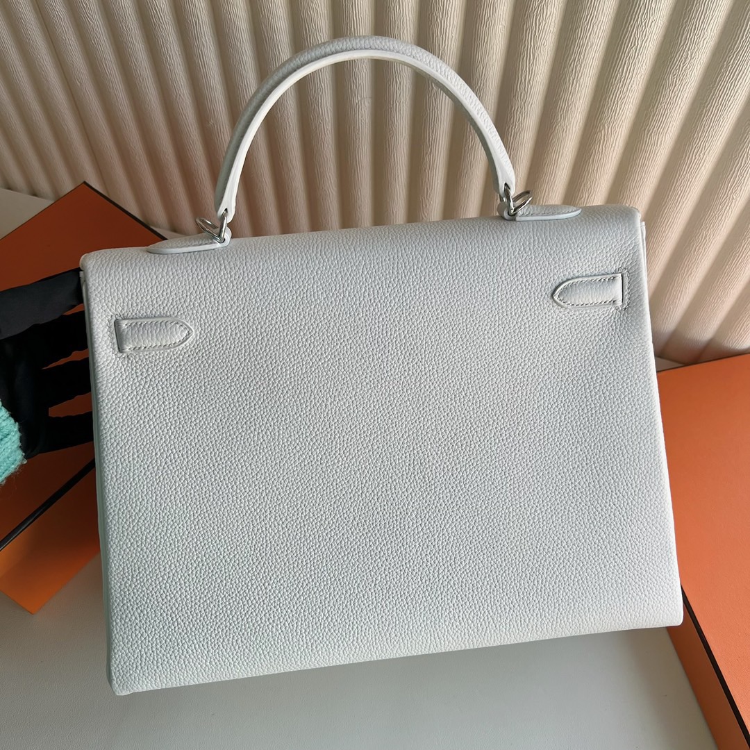 愛馬仕凱莉包圖片及價格大全 Hermes Kelly 35 Togo 01 Blanc 純白銀色五金