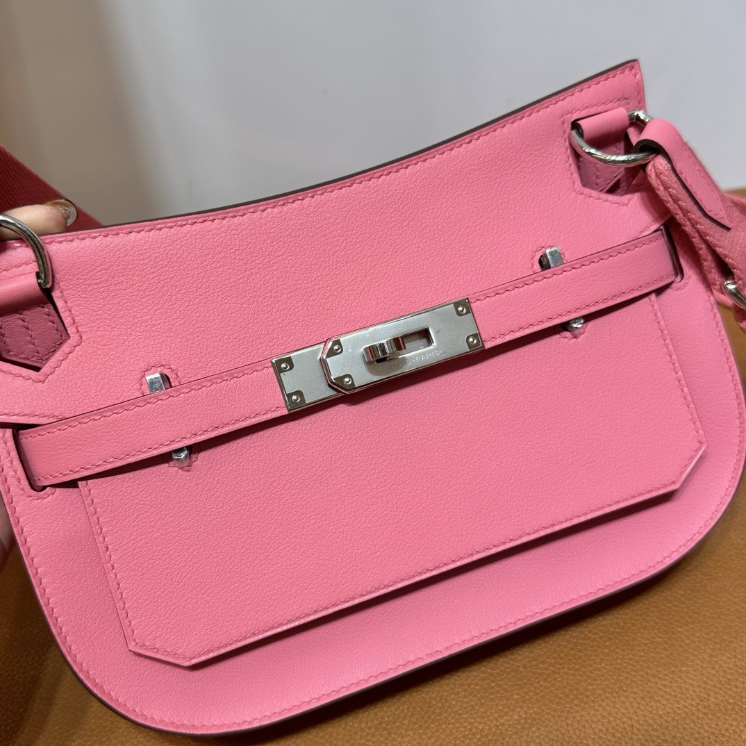 愛馬仕吉普賽包迷你號 Hermes Jypssiere Mini Evercolor 8W Rose Azalee 新唇膏粉