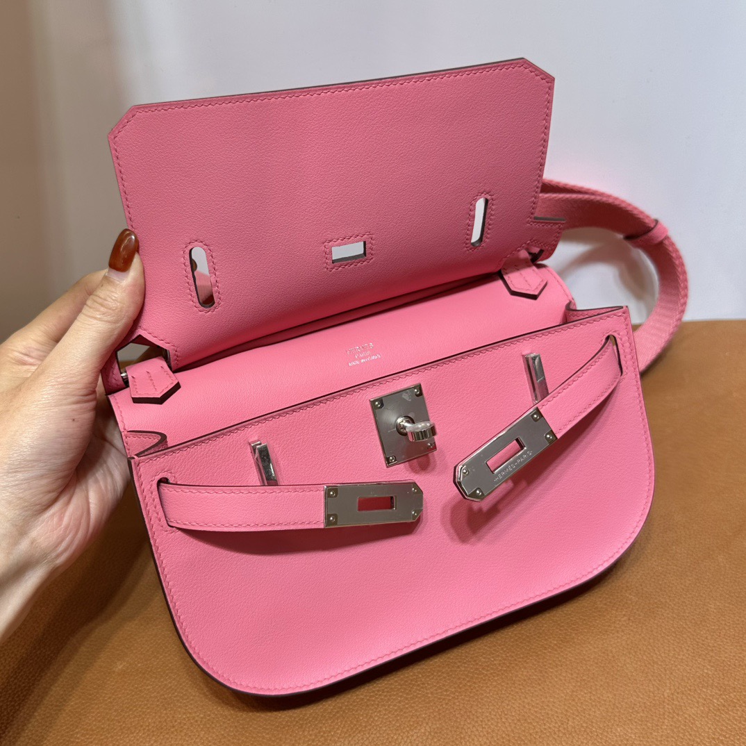 愛馬仕吉普賽包迷你號 Hermes Jypssiere Mini Evercolor 8W Rose Azalee 新唇膏粉