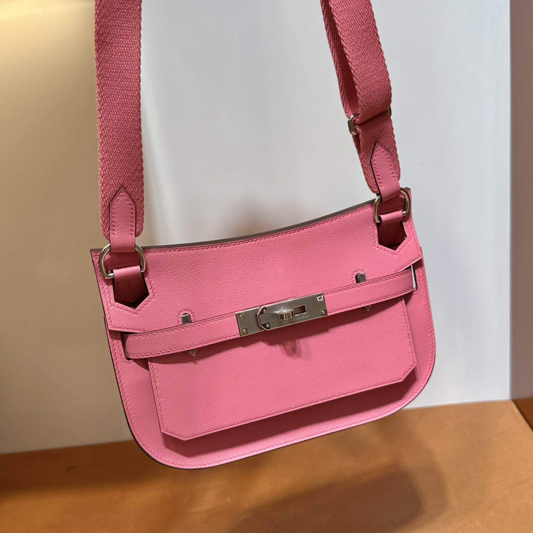 愛馬仕吉普賽包迷你號 Hermes Jypssiere Mini Evercolor 8W Rose Azalee 新唇膏粉