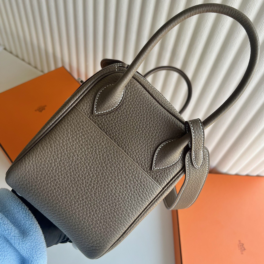 愛馬仕琳迪包最好看的顏色 Hermes Lindy 26 Clemence Ck18 Etoupe大象灰銀色五金