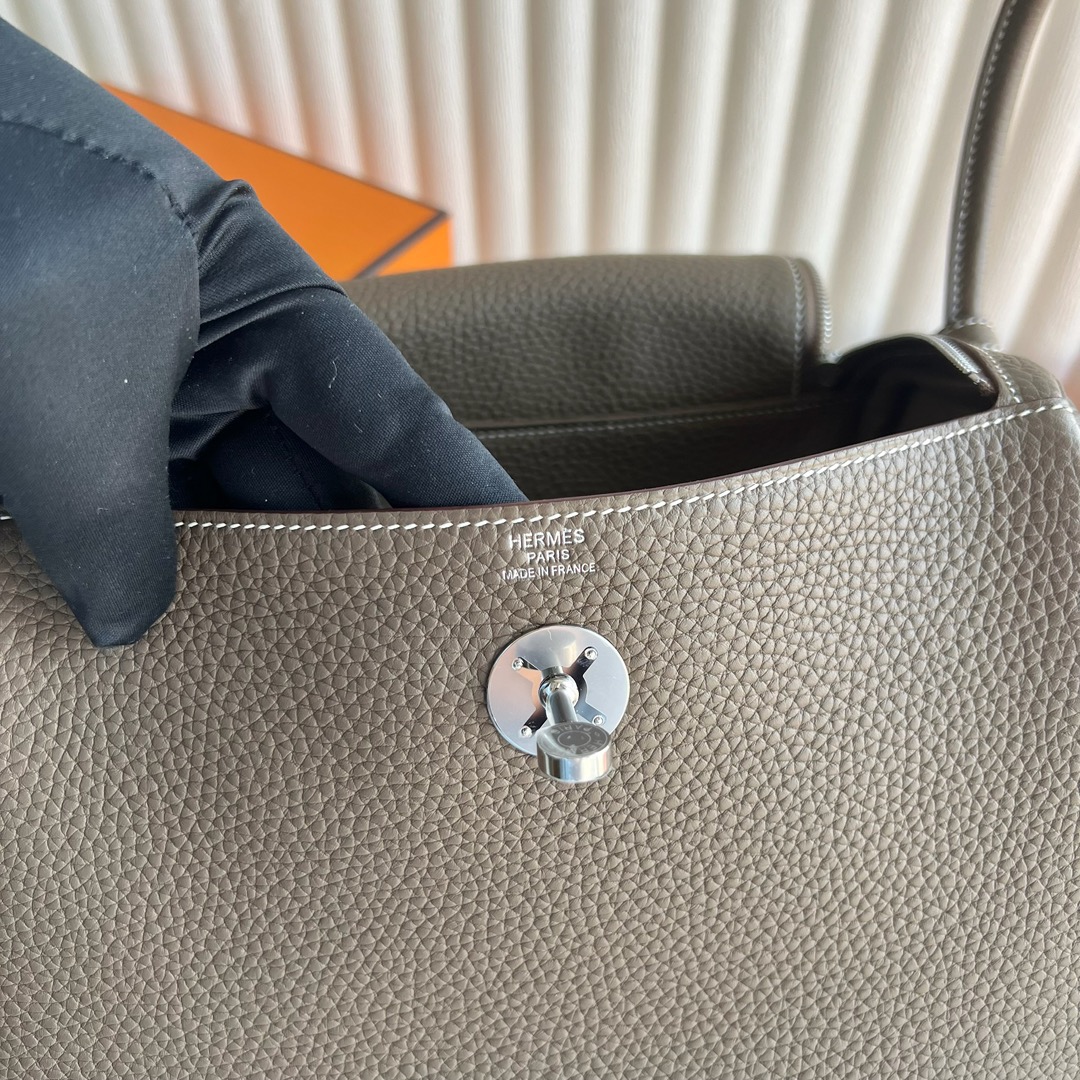 愛馬仕琳迪包最好看的顏色 Hermes Lindy 26 Clemence Ck18 Etoupe大象灰銀色五金