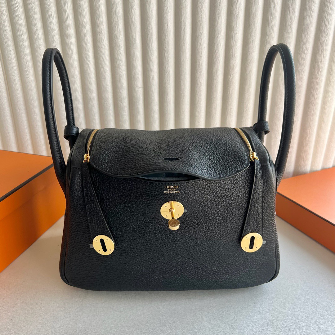 愛馬仕女包香港價格 Hermes Lindy 26 Clemence CC89 Noir黑色金色五金