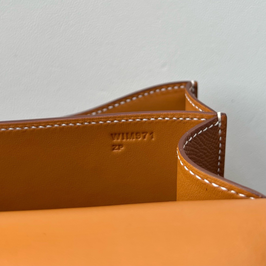 愛馬仕康康包18和19區別 Hermes Constance 18 Epsom 鏡子款式金棕色金色五金