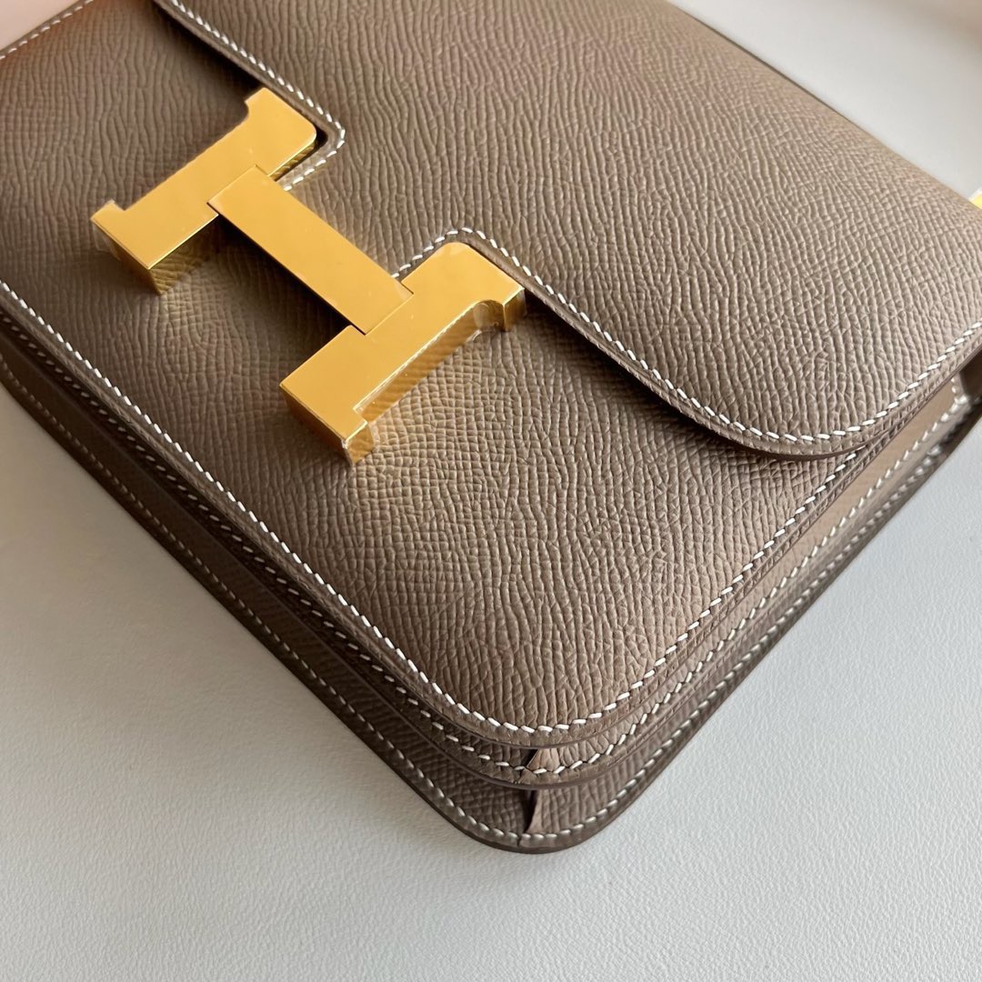 愛馬仕康康需要配貨嗎 Hermes Constance 18 Epsom鏡子款式 Etoupe大象灰金色五金