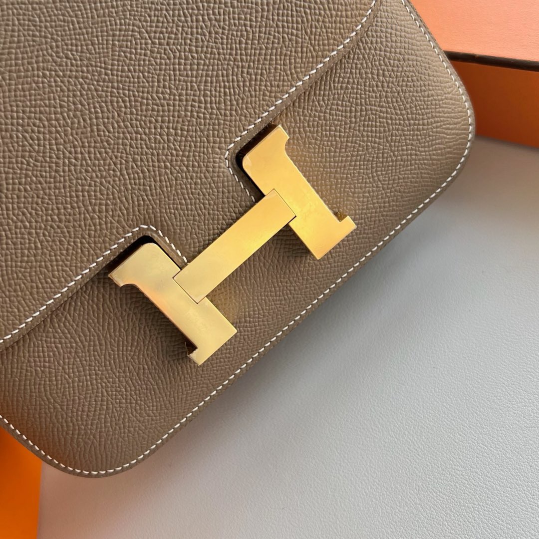 愛馬仕康康需要配貨嗎 Hermes Constance 18 Epsom鏡子款式 Etoupe大象灰金色五金