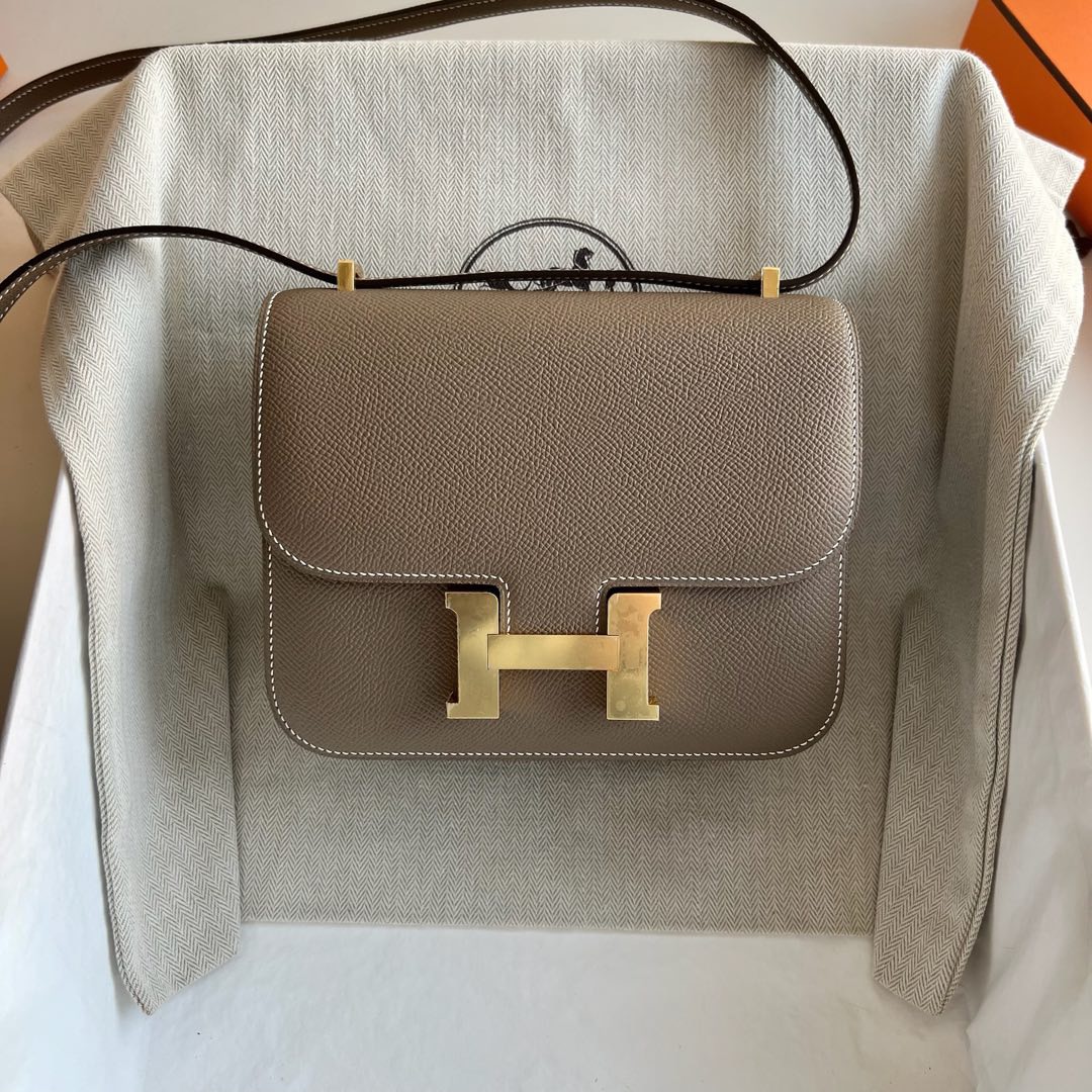 愛馬仕康康需要配貨嗎 Hermes Constance 18 Epsom鏡子款式 Etoupe大象灰金色五金