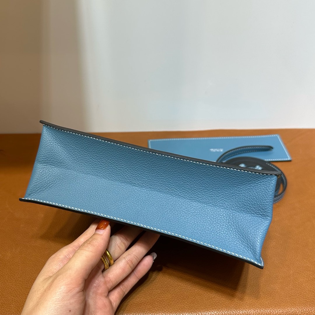 愛馬仕跳舞包正價多少錢 Hermes Kelly danse Evercolor New bleu jean新牛仔藍銀色五金