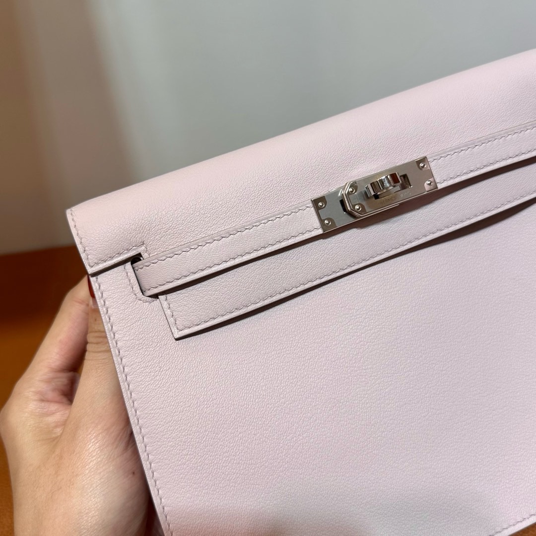 愛馬仕跳舞包網站圖片 Hermes Kelly danse Swift 09 Mauve Pale夢幻粉紫銀色五金