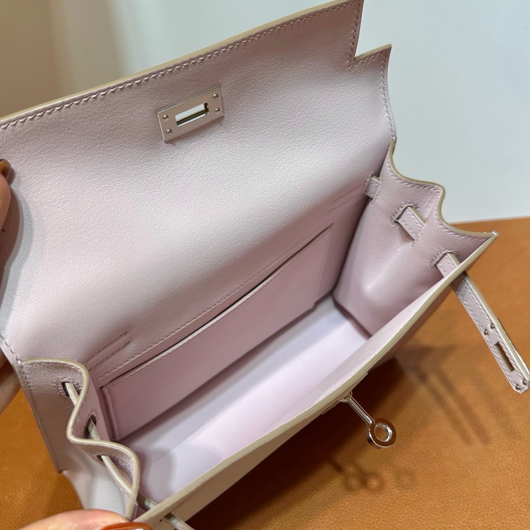 愛馬仕跳舞包網站圖片 Hermes Kelly danse Swift 09 Mauve Pale夢幻粉紫銀色五金