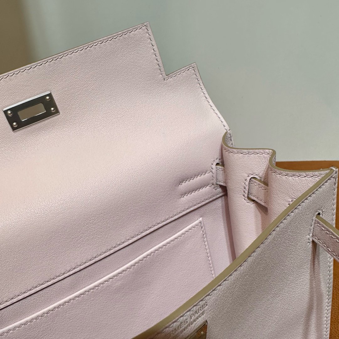 愛馬仕跳舞包網站圖片 Hermes Kelly danse Swift 09 Mauve Pale夢幻粉紫銀色五金