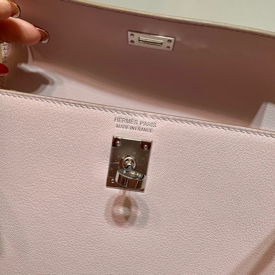 愛馬仕跳舞包網站圖片 Hermes Kelly danse Swift 09 Mauve Pale夢幻粉紫銀色五金