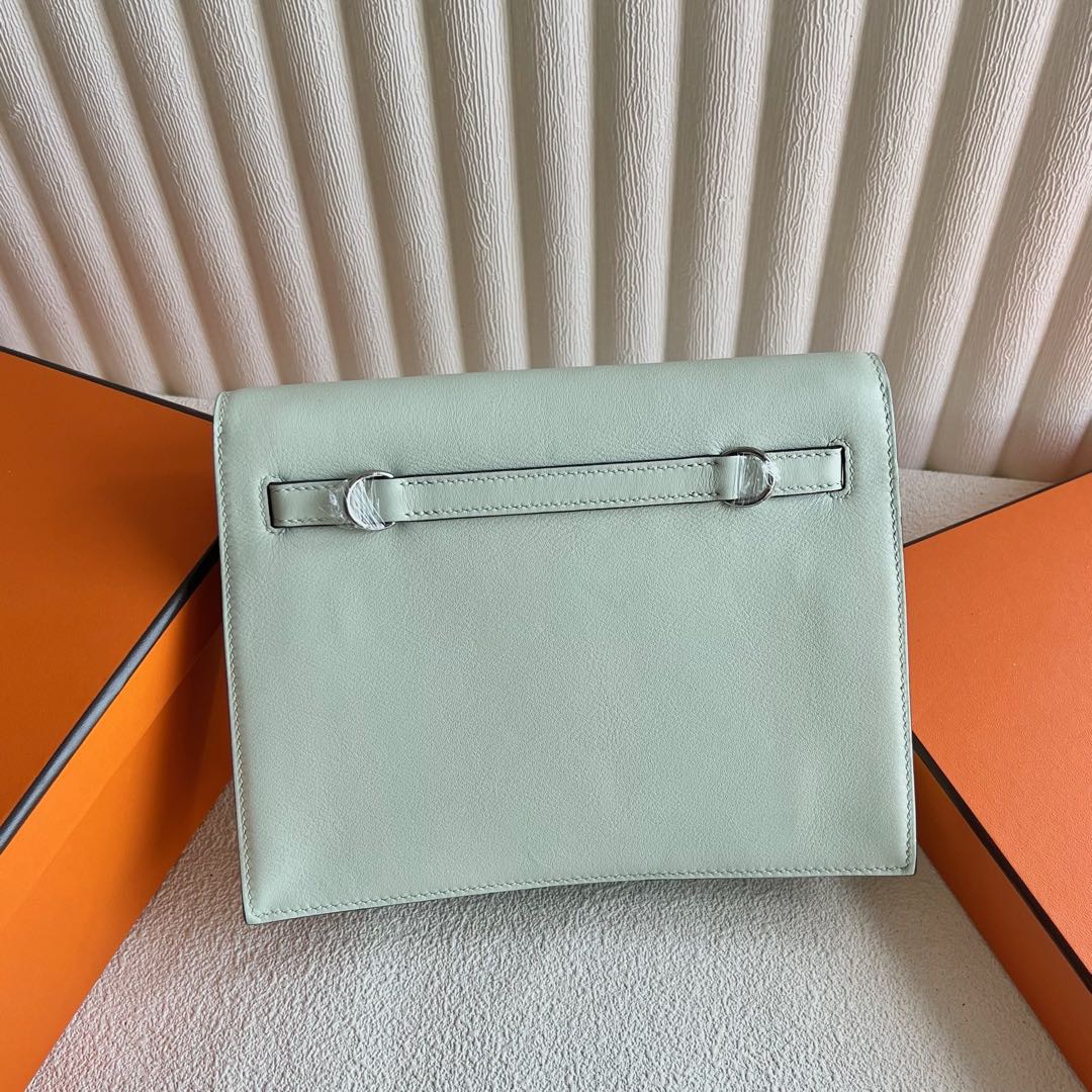 愛馬仕跳舞包底托怎麼用 Hermes Kelly danse Swift 0S Vert Fizz氣泡綠銀色五金