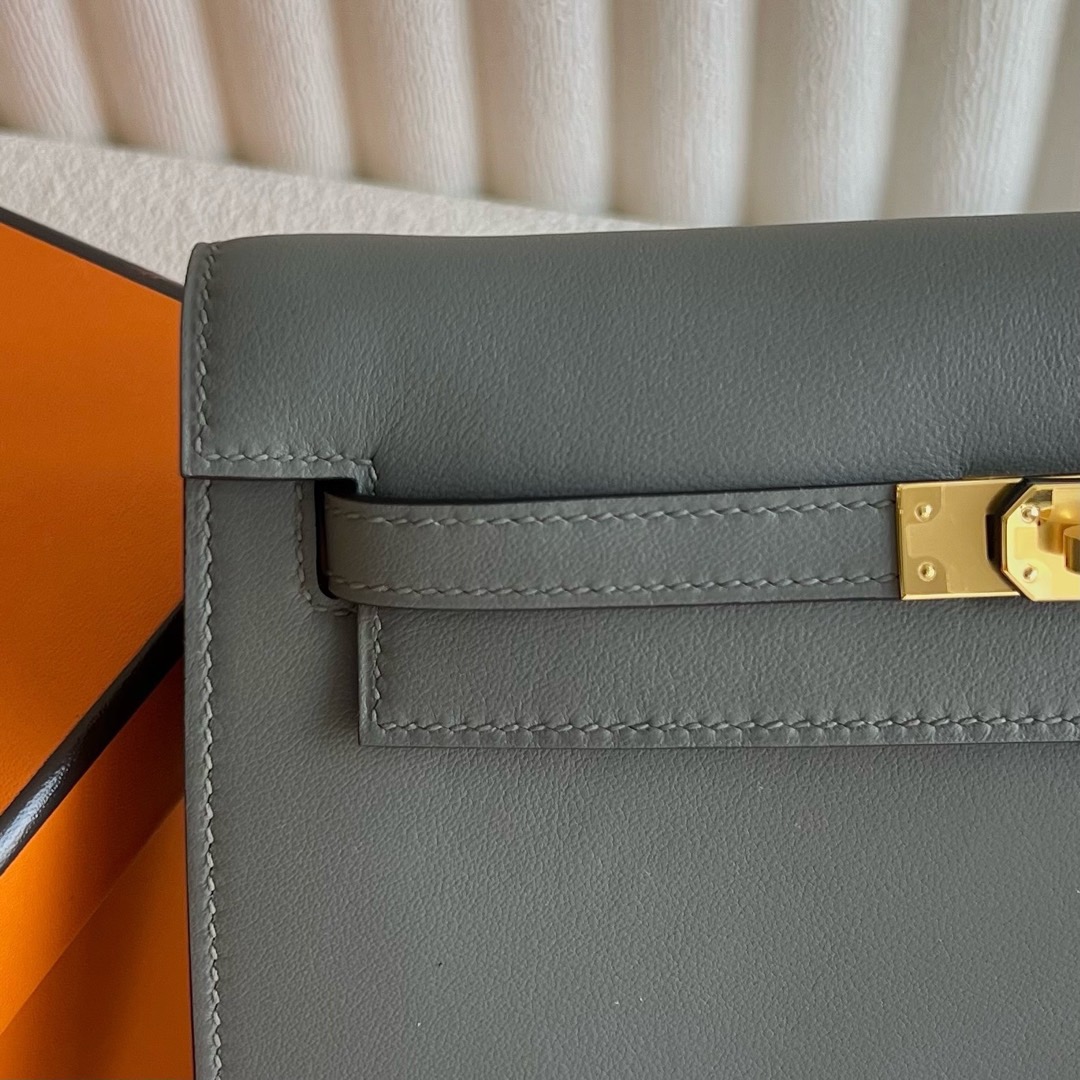 愛馬仕kellydanse價格 Hermes Kelly danse Swift 0L Gris Meyer積雨雲灰金色五金