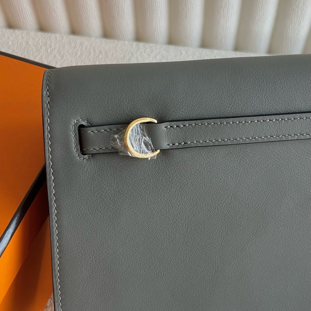 愛馬仕kellydanse價格 Hermes Kelly danse Swift 0L Gris Meyer積雨雲灰金色五金