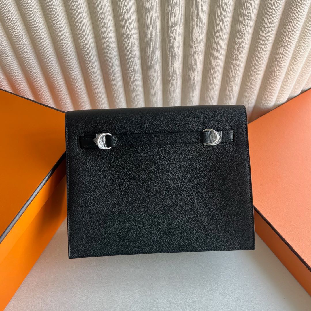 臺灣愛馬仕跳舞包價格多少錢Hermes Kelly danse Evercolor CK89 Noir黑色銀色五金