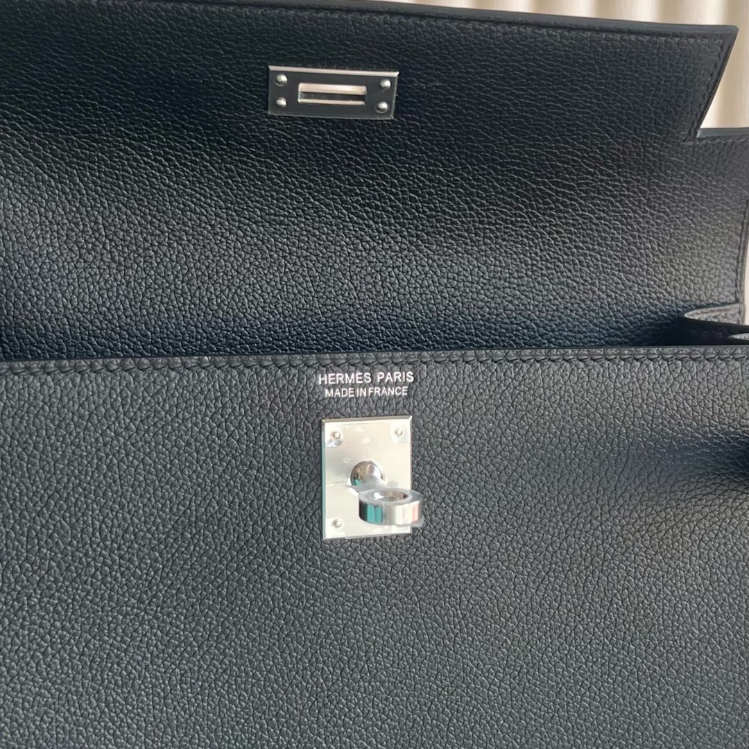 臺灣愛馬仕跳舞包價格多少錢Hermes Kelly danse Evercolor CK89 Noir黑色銀色五金
