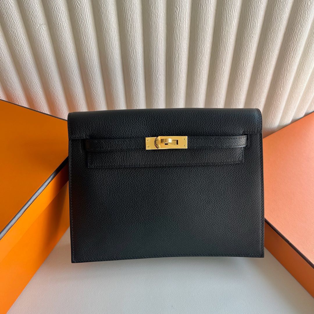 愛馬仕跳舞包價格多少錢 Hermes Kelly danse Evercolor CC89 Noir黑色金色五金